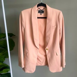 Melanie Lyne Peach Pink Blazer with Gold Buttons Size 2